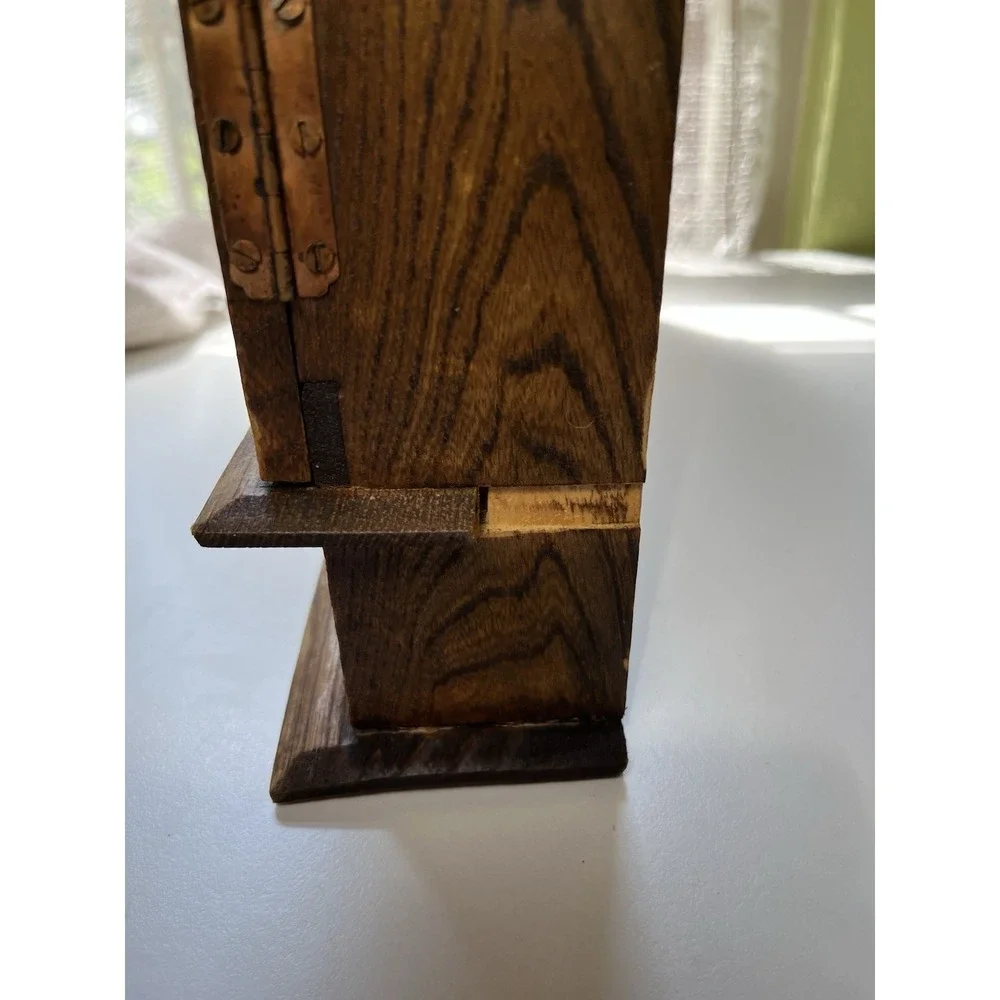 Vintage Antique Wood Wall Spice Rack Copper Hardware 14